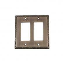 Nostalgic Warehouse 719834 - Nostalgic Warehouse Egg & Dart Switch Plate with Double Rocker in Antique Pewter