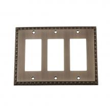 Nostalgic Warehouse 719835 - Nostalgic Warehouse Egg & Dart Switch Plate with Triple Rocker in Antique Pewter