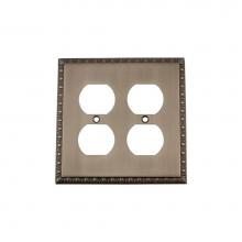 Nostalgic Warehouse 719837 - Nostalgic Warehouse Egg & Dart Switch Plate with Double Outlet in Antique Pewter