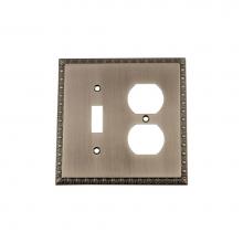 Nostalgic Warehouse 719839 - Nostalgic Warehouse Egg & Dart Switch Plate with Toggle and Outlet in Antique Pewter