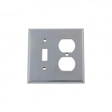 Nostalgic Warehouse 719851 - Nostalgic Warehouse New York Switch Plate with Toggle and Outlet in Bright Chrome