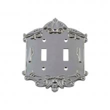 Nostalgic Warehouse 719867 - Nostalgic Warehouse Victorian Switch Plate with Double Toggle in Bright Chrome