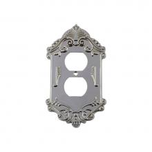 Nostalgic Warehouse 719872 - Nostalgic Warehouse Victorian Switch Plate with Outlet in Bright Chrome