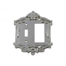 Nostalgic Warehouse 719874 - Nostalgic Warehouse Victorian Switch Plate with Toggle and Rocker in Bright Chrome