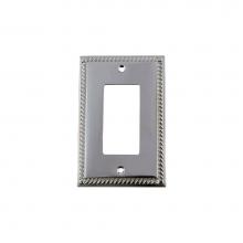 Nostalgic Warehouse 719893 - Nostalgic Warehouse Rope Switch Plate with Single Rocker in Bright Chrome