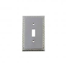 Nostalgic Warehouse 719902 - Nostalgic Warehouse Egg & Dart Switch Plate with Single Toggle in Bright Chrome