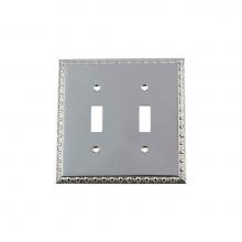 Nostalgic Warehouse 719903 - Nostalgic Warehouse Egg & Dart Switch Plate with Double Toggle in Bright Chrome