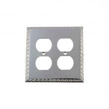 Nostalgic Warehouse 719909 - Nostalgic Warehouse Egg & Dart Switch Plate with Double Outlet in Bright Chrome