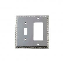 Nostalgic Warehouse 719910 - Nostalgic Warehouse Egg & Dart Switch Plate with Toggle and Rocker in Bright Chrome