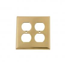 Nostalgic Warehouse 719921 - Nostalgic Warehouse New York Switch Plate with Double Outlet in Polished Brass