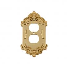 Nostalgic Warehouse 719944 - Nostalgic Warehouse Victorian Switch Plate with Outlet in Polished Brass