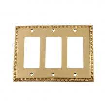 Nostalgic Warehouse 719979 - Nostalgic Warehouse Egg & Dart Switch Plate with Triple Rocker in Polished Brass