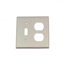 Nostalgic Warehouse 719995 - Nostalgic Warehouse New York Switch Plate with Toggle and Outlet in Satin Nickel