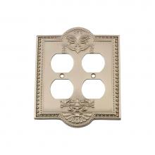 Nostalgic Warehouse 720005 - Nostalgic Warehouse Meadows Switch Plate with Double Outlet in Satin Nickel
