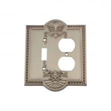 Nostalgic Warehouse 720007 - Nostalgic Warehouse Meadows Switch Plate with Toggle and Outlet in Satin Nickel