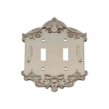 Nostalgic Warehouse 720011 - Nostalgic Warehouse Victorian Switch Plate with Double Toggle in Satin Nickel
