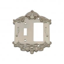 Nostalgic Warehouse 720018 - Nostalgic Warehouse Victorian Switch Plate with Toggle and Rocker in Satin Nickel