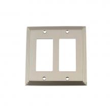 Nostalgic Warehouse 720026 - Nostalgic Warehouse Deco Switch Plate with Double Rocker in Satin Nickel