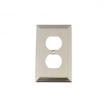 Nostalgic Warehouse 720028 - Nostalgic Warehouse Deco Switch Plate with Outlet in Satin Nickel