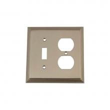 Nostalgic Warehouse 720031 - Nostalgic Warehouse Deco Switch Plate with Toggle and Outlet in Satin Nickel