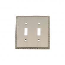 Nostalgic Warehouse 720047 - Nostalgic Warehouse Egg & Dart Switch Plate with Double Toggle in Satin Nickel