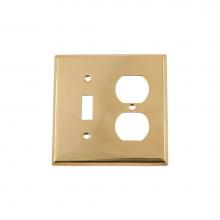 Nostalgic Warehouse 720067 - Nostalgic Warehouse New York Switch Plate with Toggle and Outlet in Unlacquered Brass