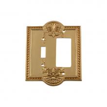 Nostalgic Warehouse 720078 - Nostalgic Warehouse Meadows Switch Plate with Toggle and Rocker in Unlacquered Brass