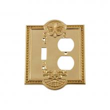 Nostalgic Warehouse 720079 - Nostalgic Warehouse Meadows Switch Plate with Toggle and Outlet in Unlacquered Brass