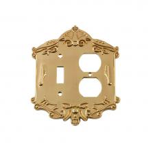 Nostalgic Warehouse 720091 - Nostalgic Warehouse Victorian Switch Plate with Toggle and Outlet in Unlacquered Brass