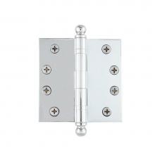 Nostalgic Warehouse 728371 - Nostalgic Warehouse 4'' Ball Tip Heavy Duty Hinge with Square Corners in Bright Chrome