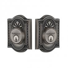 Nostalgic Warehouse 733042 - Nostalgic Warehouse Meadows Plate Double Cylinder Deadbolt in Antique Pewter
