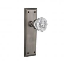 Nostalgic Warehouse 733167 - Nostalgic Warehouse New York Plate Double Dummy Crystal Glass Door Knob in Antique Pewter