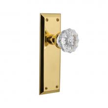 Nostalgic Warehouse 733170 - Nostalgic Warehouse New York Plate Double Dummy Crystal Glass Door Knob in Polished Brass