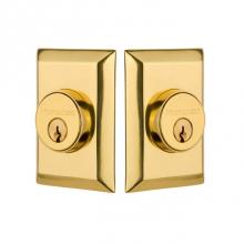 Nostalgic Warehouse 733280 - Nostalgic Warehouse New York Plate Double Cylinder Deadbolt in Polished Brass
