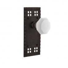 Nostalgic Warehouse 748026 - Nostalgic Warehouse Craftsman Plate Passage Waldorf White Milk Glass Knob in Oil-Rubbed Bronze