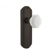 Nostalgic Warehouse 748054 - Nostalgic Warehouse Deco Plate Passage Waldorf White Milk Glass Knob in Oil-Rubbed Bronze