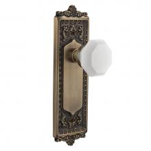 Nostalgic Warehouse 748064 - Nostalgic Warehouse Egg & Dart Plate Passage Waldorf White Milk Glass Knob in Antique Brass