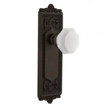 Nostalgic Warehouse 748087 - Nostalgic Warehouse Egg & Dart Plate Passage Waldorf White Milk Glass Knob in Oil-Rubbed Bronz