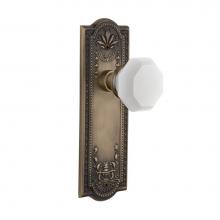 Nostalgic Warehouse 748092 - Nostalgic Warehouse Meadows Plate Passage Waldorf White Milk Glass Knob in Antique Brass
