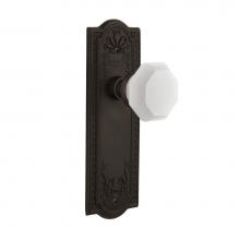 Nostalgic Warehouse 748115 - Nostalgic Warehouse Meadows Plate Passage Waldorf White Milk Glass Knob in Oil-Rubbed Bronze