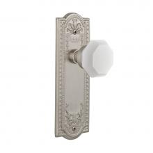 Nostalgic Warehouse 748117 - Nostalgic Warehouse Meadows Plate Passage Waldorf White Milk Glass Knob in Satin Nickel
