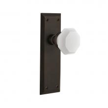 Nostalgic Warehouse 748167 - Nostalgic Warehouse New York Plate Passage Waldorf White Milk Glass Knob in Oil-Rubbed Bronze