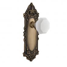 Nostalgic Warehouse 748264 - Nostalgic Warehouse Victorian Plate Passage Waldorf White Milk Glass Knob in Antique Brass