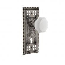 Nostalgic Warehouse 748332 - Nostalgic Warehouse Craftsman Plate with Keyhole Passage Waldorf White Milk Glass Knob in Antique