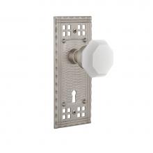 Nostalgic Warehouse 748339 - Nostalgic Warehouse Craftsman Plate with Keyhole Passage Waldorf White Milk Glass Knob in Satin Ni