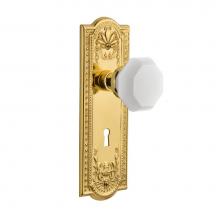 Nostalgic Warehouse 748423 - Nostalgic Warehouse Meadows Plate with Keyhole Passage Waldorf White Milk Glass Knob in Polished B