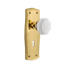 Nostalgic Warehouse 748510 - Nostalgic Warehouse Prairie Plate with Keyhole Passage Waldorf White Milk Glass Knob in Unlacquere