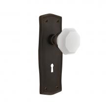 Nostalgic Warehouse 748511 - Nostalgic Warehouse Prairie Plate with Keyhole Passage Waldorf White Milk Glass Knob in Oil-Rubbed
