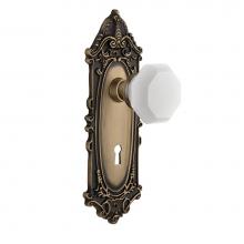 Nostalgic Warehouse 748525 - Nostalgic Warehouse Victorian Plate with Keyhole Passage Waldorf White Milk Glass Knob in Antique