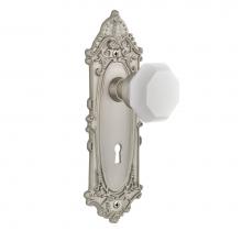 Nostalgic Warehouse 748536 - Nostalgic Warehouse Victorian Plate with Keyhole Passage Waldorf White Milk Glass Knob in Satin Ni